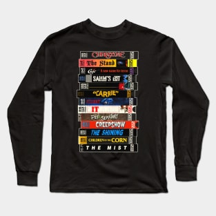 Stephen King VHS Movies Stack Long Sleeve T-Shirt